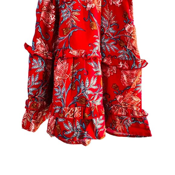 NWT XS Band Of The Free Connie Garnet Mini Red Floral Bohemian Dress - Picture 10 of 16